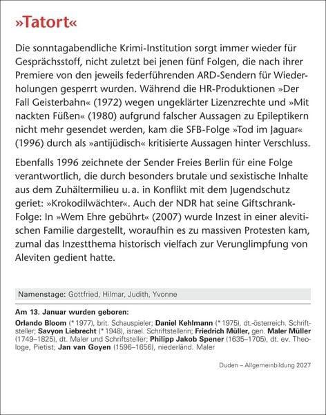 Produktbild: Duden Allgemeinbildung Tagesabrei&szlig;kalender 2027 - Wissen und Quizzen