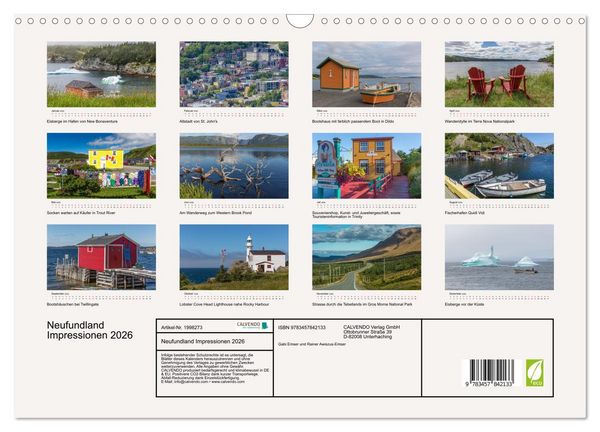 Produktbild: Neufundland Impressionen 2026 (Wandkalender 2026 DIN A3 quer), CALVENDO Monatskalender