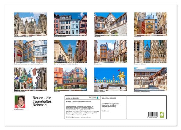 Produktbild: Rouen - ein traumhaftes Reiseziel (Wandkalender 2026 DIN A2 quer), CALVENDO Monatskalender