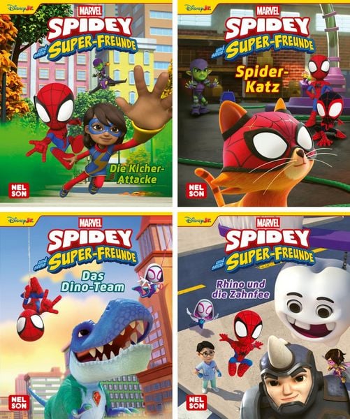 Produktbild: Nelson Mini-B&uuml;cher: 4er MARVEL: Spidey und seine Freunde 9-12