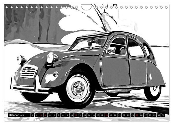 Produktbild: 70 Jahre 2CV (Wandkalender 2026 DIN A4 quer), CALVENDO Monatskalender