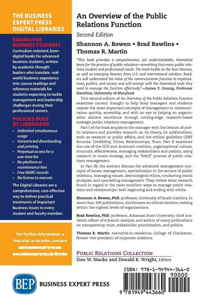 Produktbild: An Overview of The Public Relations Function, Second Edition