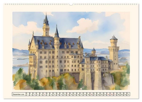 Produktbild: Deutsche Schl&ouml;sser und Burgen (hochwertiger Premium Wandkalender 2026 DIN A2 quer), Kunstdruck in Hochglanz
