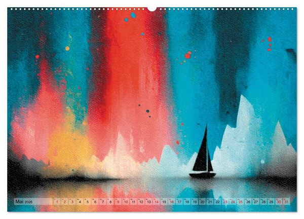 Produktbild: Wenn die Stille in Farbe tropft (Wandkalender 2026 DIN A2 quer), CALVENDO Monatskalender