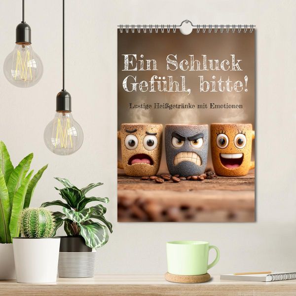 Produktbild: Ein Schluck Gef&uuml;hl, bitte! - Lustige Hei&szlig;getr&auml;nke mit Emotionen (Wandkalender 2026 DIN A4 hoch), CALVENDO Monatskalender