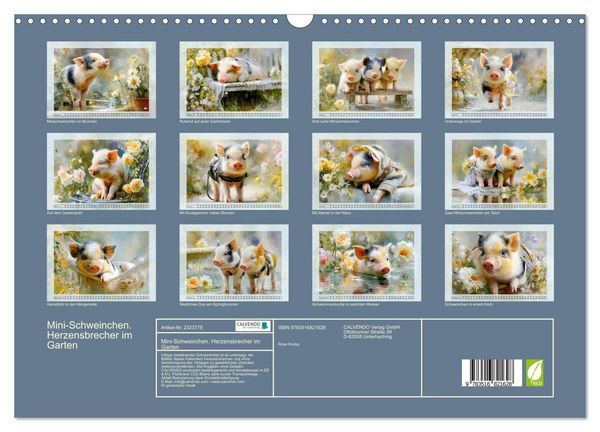 Produktbild: Mini-Schweinchen. Herzensbrecher im Garten (Wandkalender 2027 DIN A3 quer), CALVENDO Monatskalender