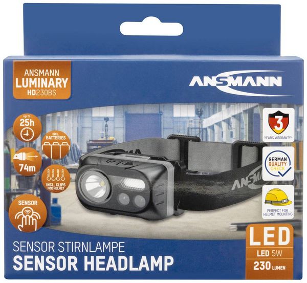 Produktbild: Ansmann HD230BS LED Stirnlampe batteriebetrieben 230 lm 1600-0386