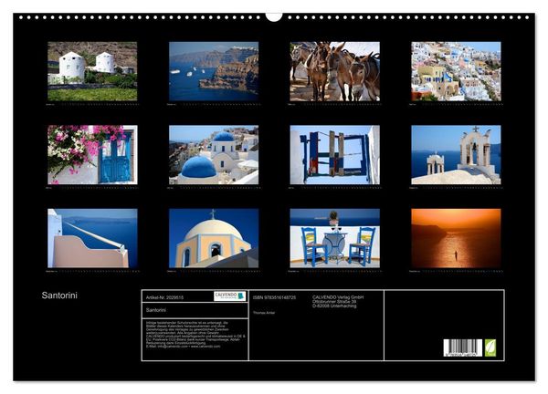 Produktbild: Santorini (Wandkalender 2026 DIN A2 quer), CALVENDO Monatskalender