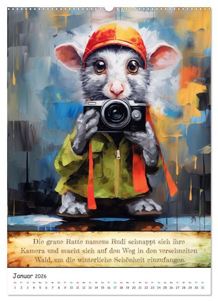 Produktbild: Tierische Paparazzi (hochwertiger Premium Wandkalender 2026 DIN A2 hoch), Kunstdruck in Hochglanz