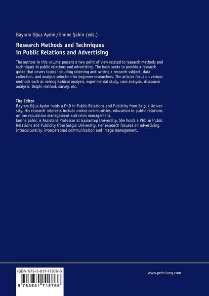 Produktbild: Research Methods and Techniques in Public Relations and Advertising