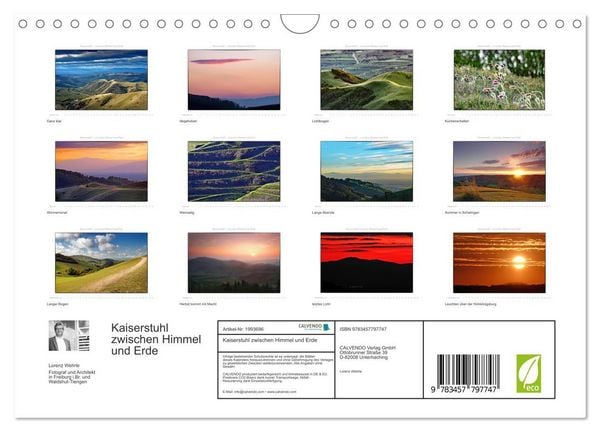 Produktbild: Kaiserstuhl zwischen Himmel und Erde (Wandkalender 2026 DIN A4 quer), CALVENDO Monatskalender