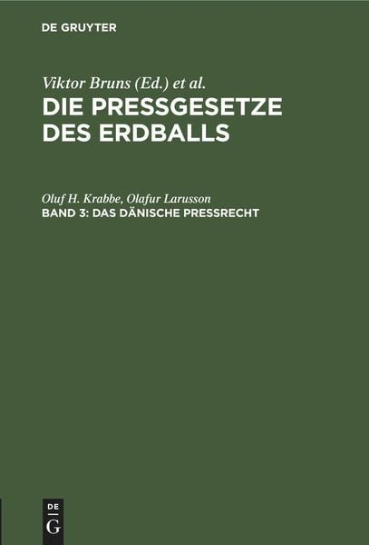 Produktbild: Das d&auml;nische Pre&szlig;recht
