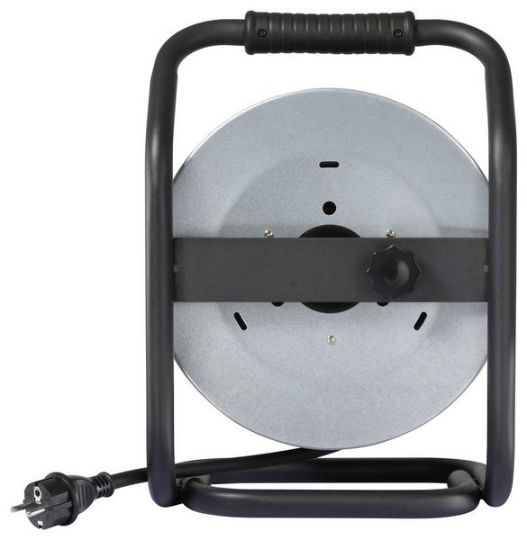 Produktbild: Sygonix SY-10236108 Kabeltrommel 20m Schwarz Schutzkontakt-Stecker