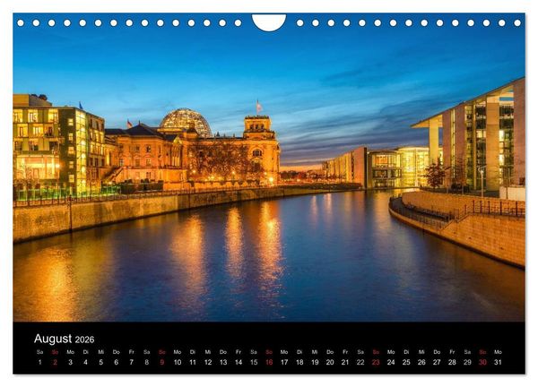 Produktbild: Berlin City bei Nacht (Wandkalender 2026 DIN A4 quer), CALVENDO Monatskalender