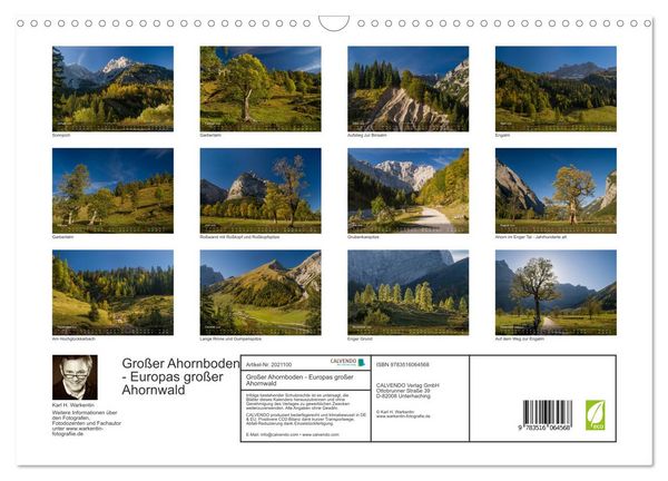 Produktbild: Gro&szlig;er Ahornboden - Europas gro&szlig;er Ahornwald (Wandkalender 2026 DIN A3 quer), CALVENDO Monatskalender