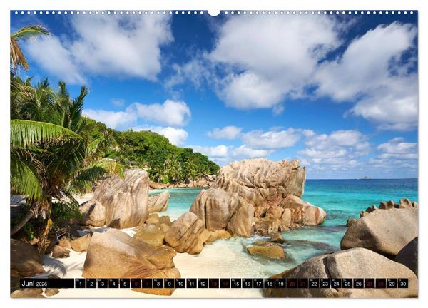 Produktbild: Seychellen Inselblicke (Wandkalender 2026 DIN A2 quer), CALVENDO Monatskalender