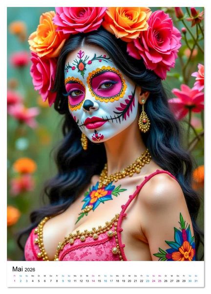 Produktbild: La Catrina - Poesie der Verg&auml;nglichkeit (hochwertiger Premium Wandkalender 2026 DIN A2 hoch), Kunstdruck in Hochglanz