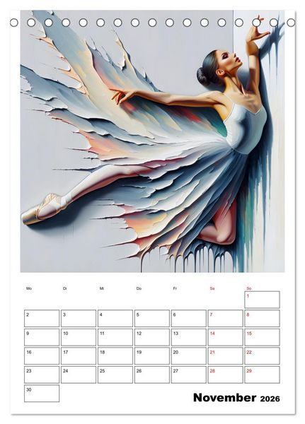 Produktbild: Tanz der Befreiung &ndash; Ballerina auf der Suche nach Freiheit (Tischkalender 2026 DIN A5 hoch), CALVENDO Monatskalender
