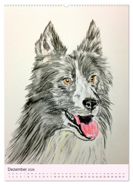 Produktbild: Hunde - Bezaubernde Portraitzeichnungen (hochwertiger Premium Wandkalender 2026 DIN A2 hoch), Kunstdruck in Hochglanz