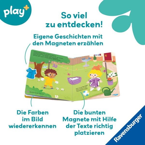 Produktbild: Play+ Mein Spiel mit-Magnetbuch Komm, wir lernen die Farben - ab 18 Monate