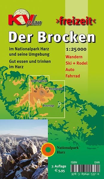 Brocken im Nationalpark Hochharz, KVplan, Wanderkarte/Radkarte/Wintersport, 1:25.000, Sonstige von Sascha René Tacken, Kommunalverlag Tacken,