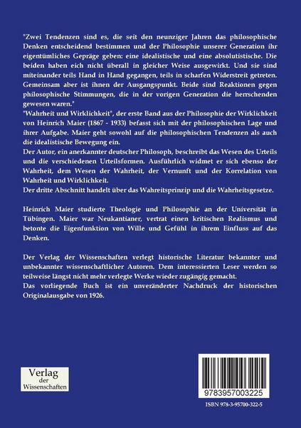 Produktbild: Philosophie der Wirklichkeit