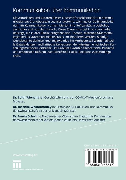 Produktbild: Kommunikation &uuml;ber Kommunikation
