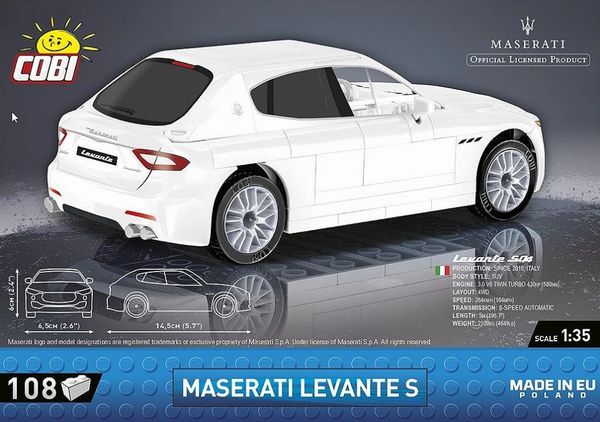 Produktbild: COBI 24507 - Maserati Levante S, Bausatz 1:35, Bausatz 108 Klemmbausteine
