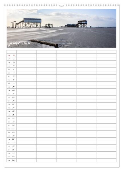 Produktbild: Nordfriesland - Familienplaner (hochwertiger Premium Wandkalender 2026 DIN A2 hoch), Kunstdruck in Hochglanz