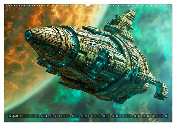 Produktbild: Raumschiffe - Im Universum durch Raum und Zeit (Wandkalender 2026 DIN A2 quer), CALVENDO Monatskalender