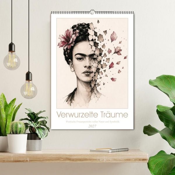 Produktbild: Verwurzelte Tr&auml;ume - Poetische Frauenportr&auml;ts voller Natur und Symbolik (Wandkalender 2027 DIN A2 hoch), CALVENDO Monatskalender