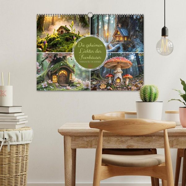 Produktbild: Die geheimen Lichter der Feenh&auml;user - Verborgene Welt im Zauberwald. (Wandkalender 2027 DIN A3 quer), CALVENDO Monatskalender