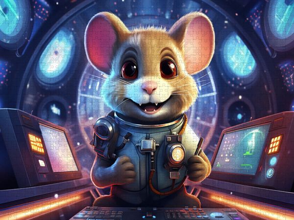 Produktbild: CALVENDO Puzzle Bernhard - Die Raumfahrer Maus auf einer abenteuerlichen Reise im All | 1000 Teile Lege-Gr&ouml;&szlig;e 64x48cm Foto-Puzzle f&uuml;r gl&uuml;ckliche Stunden