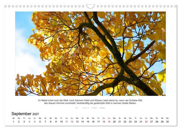Produktbild: Der Naturkalender mit Zitaten und Spr&uuml;chen (Wandkalender 2027 DIN A3 quer), CALVENDO Monatskalender