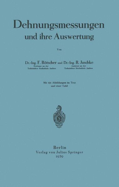 Produktbild: Dehnungsmessungen und ihre Auswertung