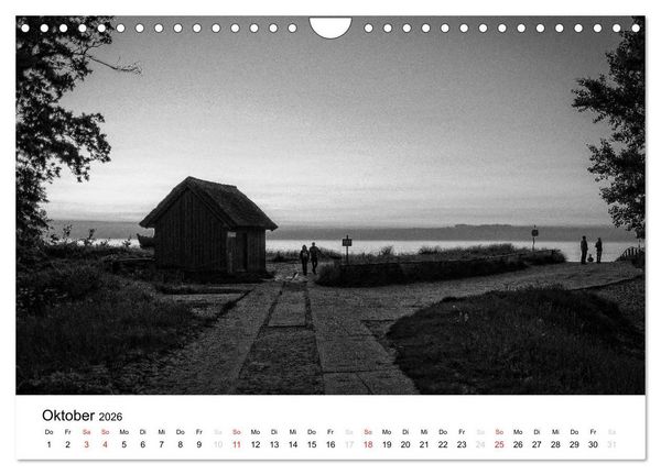 Produktbild: Ostseebad Zingst - Impressionen in Schwarz-Wei&szlig; (Wandkalender 2026 DIN A4 quer), CALVENDO Monatskalender