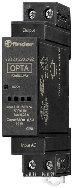 Produktbild: Finder 78.12.1.230.2482 Hutschienen-Netzteil (DIN-Rail) 24 V/DC 0.63A 12W Inhalt 1St.