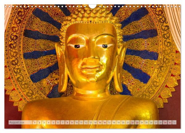 Produktbild: BUDDHA - Buddhistische Tempel in Nordthailand (Wandkalender 2026 DIN A3 quer), CALVENDO Monatskalender