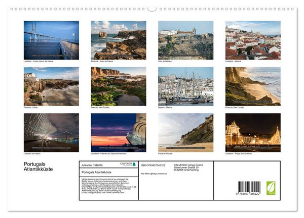 Produktbild: Portugals Atlantikk&uuml;ste (hochwertiger Premium Wandkalender 2026 DIN A2 quer), Kunstdruck in Hochglanz