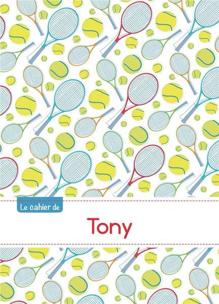 Produktbild: Cahier tony blanc,96p,a5 tennis