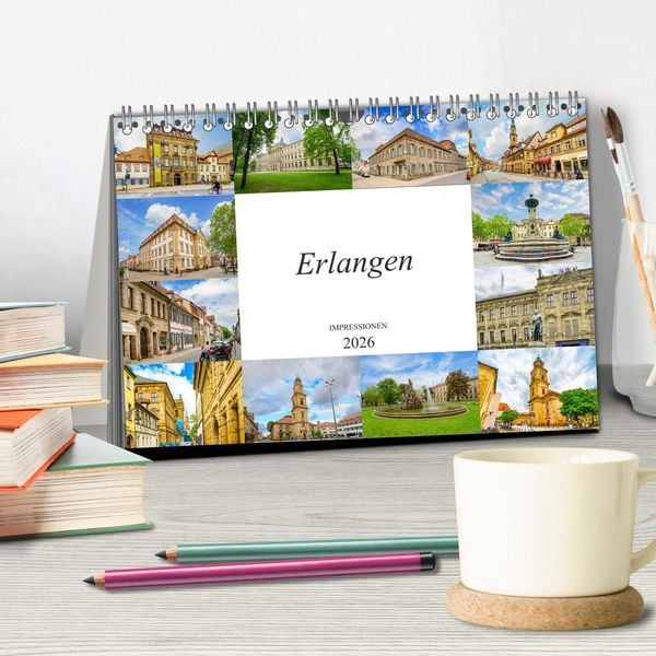 Produktbild: Erlangen Impressionen (Tischkalender 2026 DIN A5 quer), CALVENDO Monatskalender