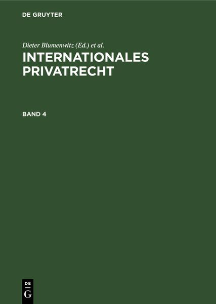 Produktbild: Internationales Privatrecht / Internationales Privatrecht. Band 4