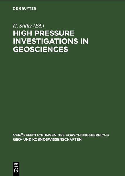 Produktbild: High Pressure Investigations in Geosciences