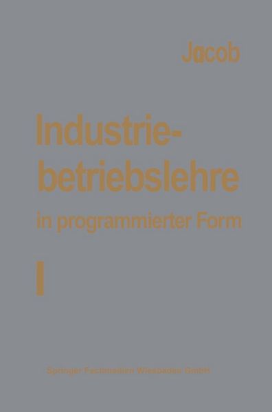 Produktbild: Industriebetriebslehre in programmierter Form