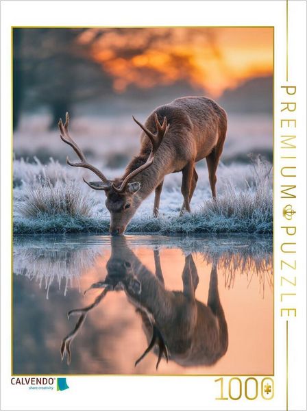 Produktbild: CALVENDO Puzzle Zwischen Schneeflocken und Stille schl&auml;gt das Herz des Winters | 1000 Teile Lege-Gr&ouml;&szlig;e 64x48cm Foto-Puzzle f&uuml;r gl&uuml;ckliche Stunden