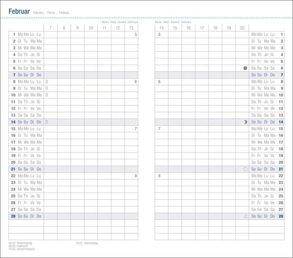 Produktbild: Monats-Taschenkalender, schwarz 2027