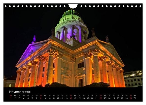 Produktbild: Berlin bei Nacht (Wandkalender 2026 DIN A4 quer), CALVENDO Monatskalender