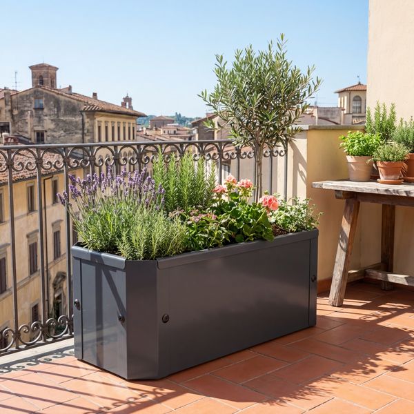 Produktbild: Metall Pflanzkasten Blumenkasten 39x18 Balora S