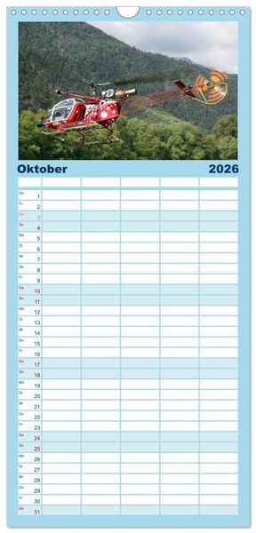 Produktbild: Familienplaner 2026 - Helikopter in der Luft 2.0 mit 5 Spalten (Wandkalender, 21 x 45 cm) CALVENDO