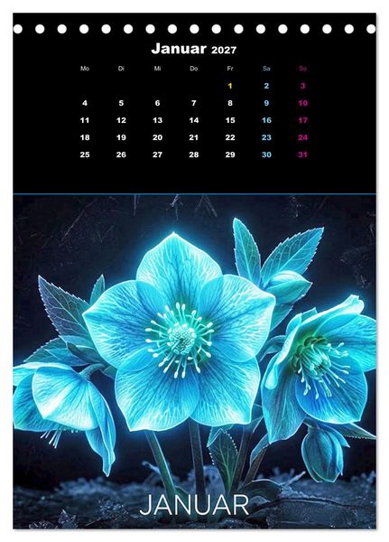 Produktbild: Neon Botanicals - Flora im Lichtrausch (Tischkalender 2027 DIN A5 hoch), CALVENDO Monatskalender
